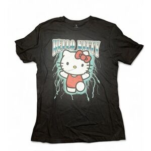 Sanrio Hello Kitty Black Graphic Print Men's T-Shirt Size M